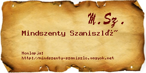 Mindszenty Szaniszló névjegykártya